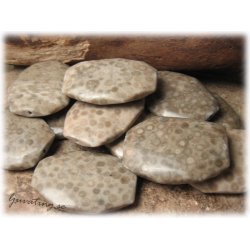 Jaspis flckig stor flat oval sten ca 42x32 mm