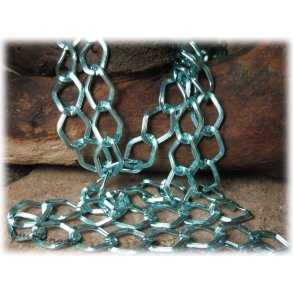 1/2 meter turkos kedja i aluminium ca 18x13 mm