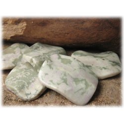 Grnmelerad vgig rektangel peace sten ca 40x30 mm