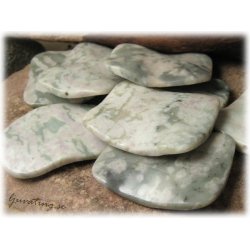 Grnmelerad vgig rektangel peace sten ca 50x40 mm