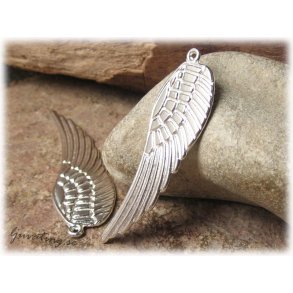 Vinge modell strre ljus silverfrgad ca 50x16 mm