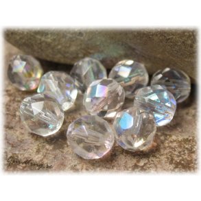 Clear crystal AB facetterad prla 10-pack ca 8 mm