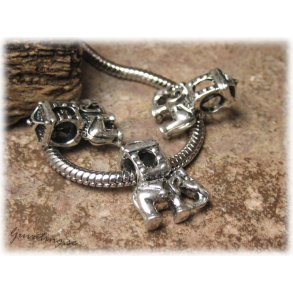 Ormlnksprla i metall elefant ca 14x19 mm