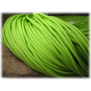 Neongrn rund massiv gummislang tjocklek ca 4 mm