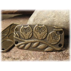 Connector 2-hls motiv ugglor ca 38x20 mm