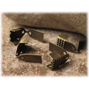 Antik bronsfrgade avslut 10-Pack ca 11x7 mm