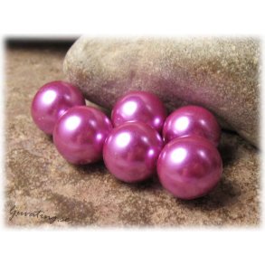 Prlor i glas cerise 6-pack ca 14 mm