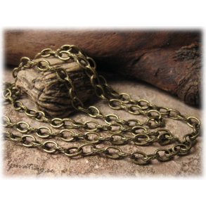 Kedja bronsfrgad med mnster ca 8x5 mm