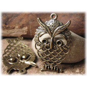 Hnge bronsfrgad stor uggla ca 56x36 mm