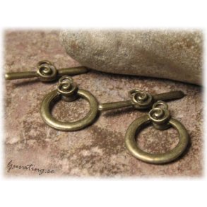 Toggle ls i bronsfrgad metall ca 16,5 mm