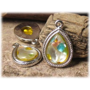 Hnge silverfoil multifckig basfrg gul 28x19mm