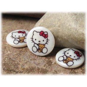Snckskalsprla Hello Kitty med nalle ca 20mm