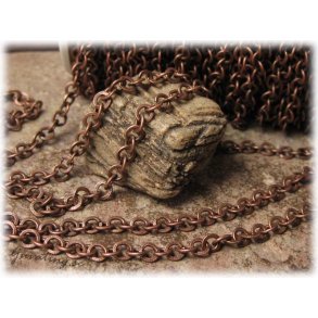 Kedja kopparfrgade flata ringar ca 4,5 mm