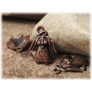 Berlock troll antik kopparfrg ca 24x18 mm