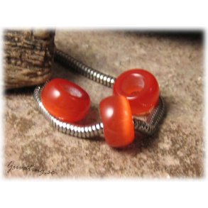 Ormlnksprla rdorange cat eye ca 14x8mm