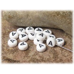 Bokstavsprla A i acryl  20-pack ca 7 mm