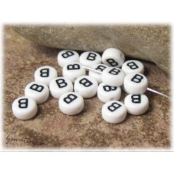 Bokstavsprla B i acryl  20-pack ca 7 mm