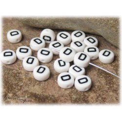 Bokstavsprla D i acryl  20-pack ca 7 mm