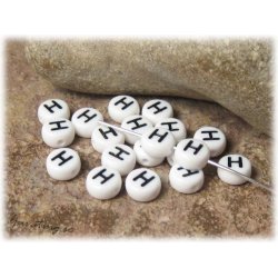 Bokstavsprla H i acryl  20-pack ca 7 mm