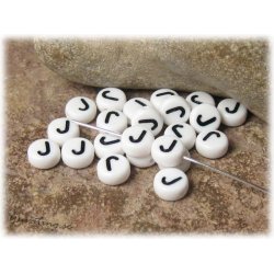 Bokstavsprla J i acryl  20-pack ca 7 mm