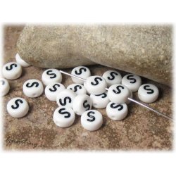 Bokstavsp&auml;rla S i acryl  20-pack ca 7 mm