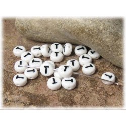 Bokstavsprla T i acryl  20-pack ca 7 mm