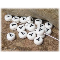 Bokstavsprla Y i acryl  20-pack ca 7 mm