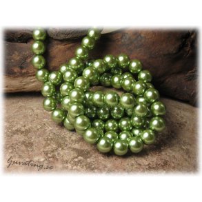 Prlor i glas rund olivgrn 30-pack ca 6 mm