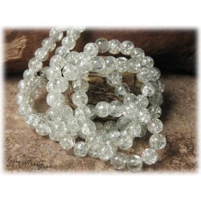 Krackelerad clear glasprla 30-pack ca 6 mm