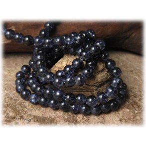 Krackelerad blsvart glasprla 30-pack ca 6 mm