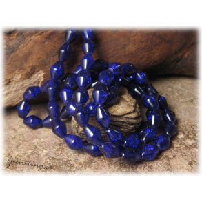 1 strng krackelerade bllila bicone ca 10x7 mm