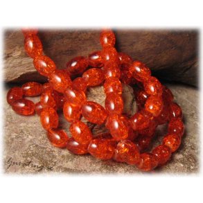 Krackelerad orange oval prla 20-pack ca 11x8 mm