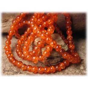 Krackelerad orange glasprla 30-pack ca 6 mm