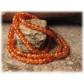 1 strng krackelerad orange glasprla ca 4 mm