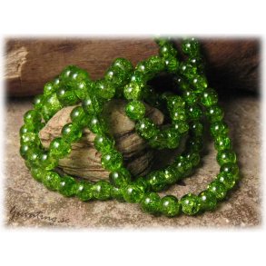 Krackelerad grn glasprla 30-pack ca 6 mm