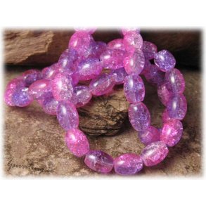 Krackelerad cerise/lila oval 20-pack ca 11x8 mm
