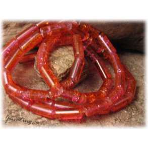 Krackelerad orangerosa tub prla 10-pack ca16x6 mm