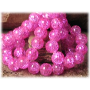 Krackelerad cerise glasprla 20-pack ca 10 mm