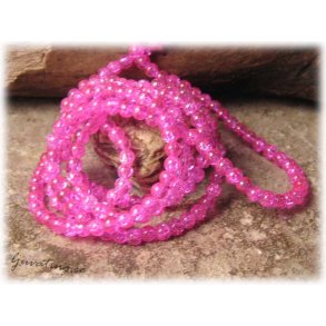 Krackelerad cerise glasprla 40-pack ca 4 mm