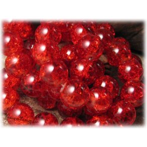 Krackelerad rd rund glasprla 10-pack ca 12 mm