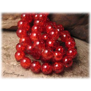 Krackelerad rd glasprla 20-pack ca 10 mm