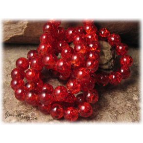 Krackelerad rd rund glasprla 20-pack ca 8 mm