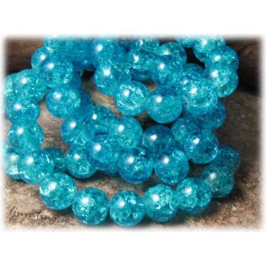 Krackelerad turkos glasprla 20-pack ca 10 mm