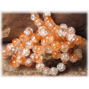 Krackelerad orange/clear glasprla 20-pack ca 8 mm