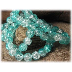 Krackelerad ljusbl/clear glasprla 20-pack ca 8mm