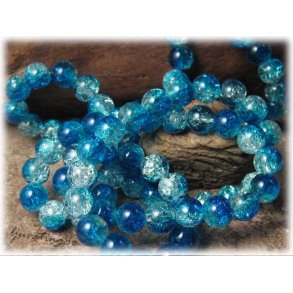 Krackelerad bl/clear glasprla 20-pack ca 8mm