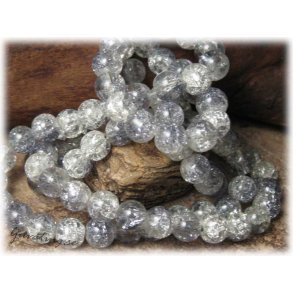 1 strng krackelerad gr/clear glasprla ca 8 mm