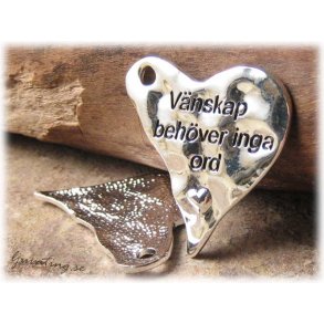 Hjrta med budskap Vnskap behver inga ord