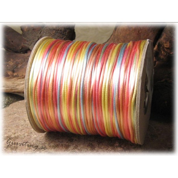 Multif&auml;rgat pastell rattail cord tjocklek ca 2 mm