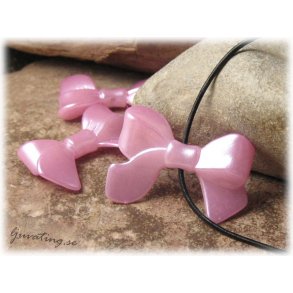 Rosett rosa i syntetmaterial ca 33x23 mm